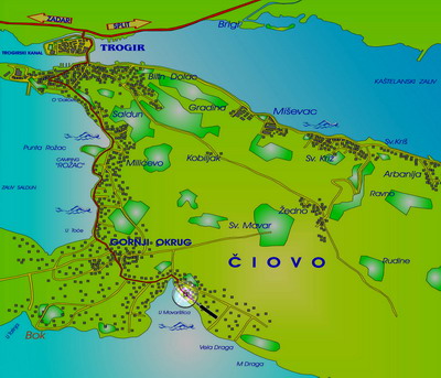 Karte von Ciovo